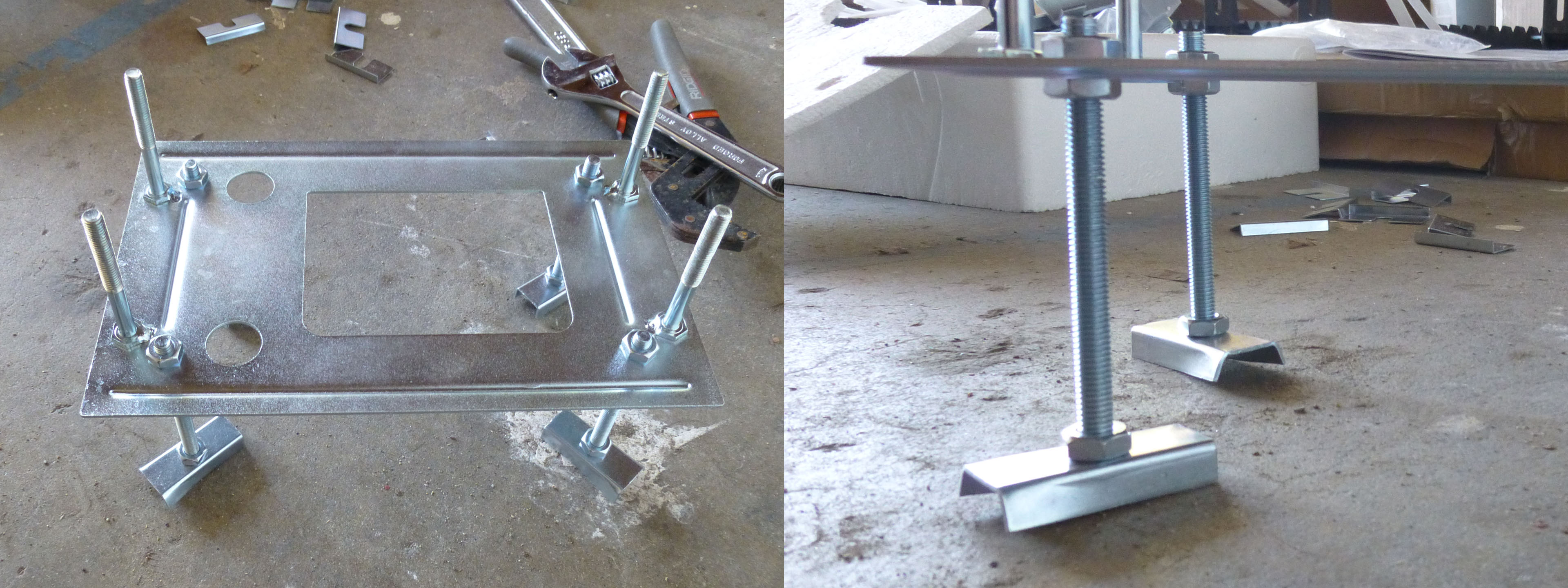 Mounting base assembly with anchor bolts