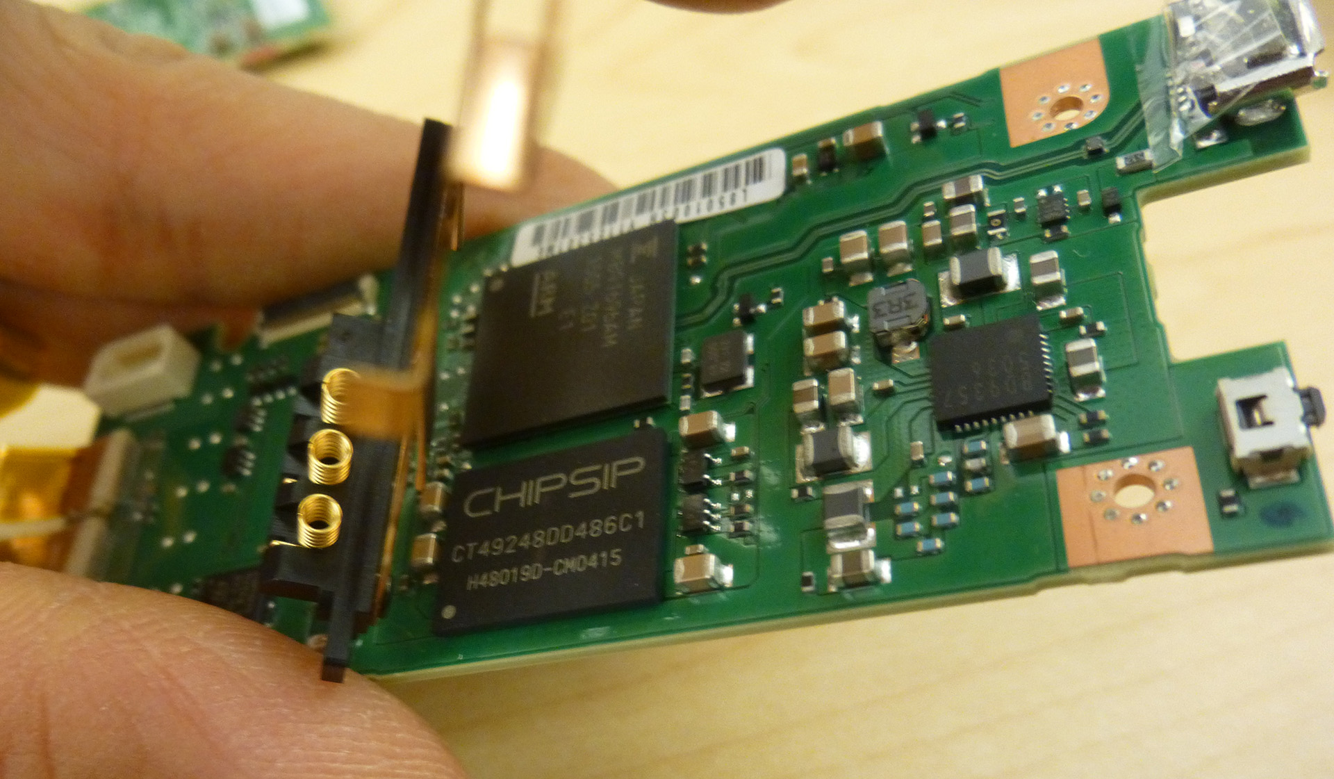 Battery contacts on the mother board. The battery is actually riding on top of the mother board.