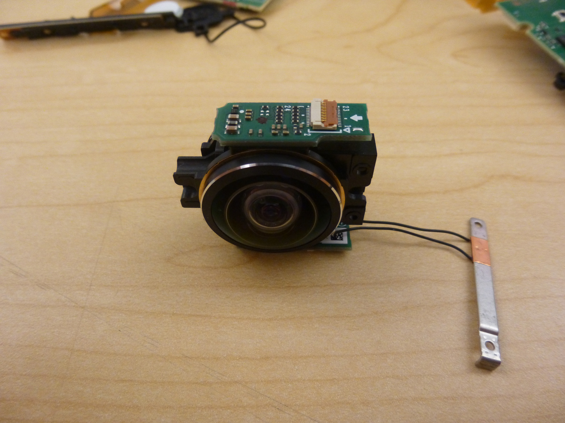 Side view of the optical / image sensor module in a compact package.